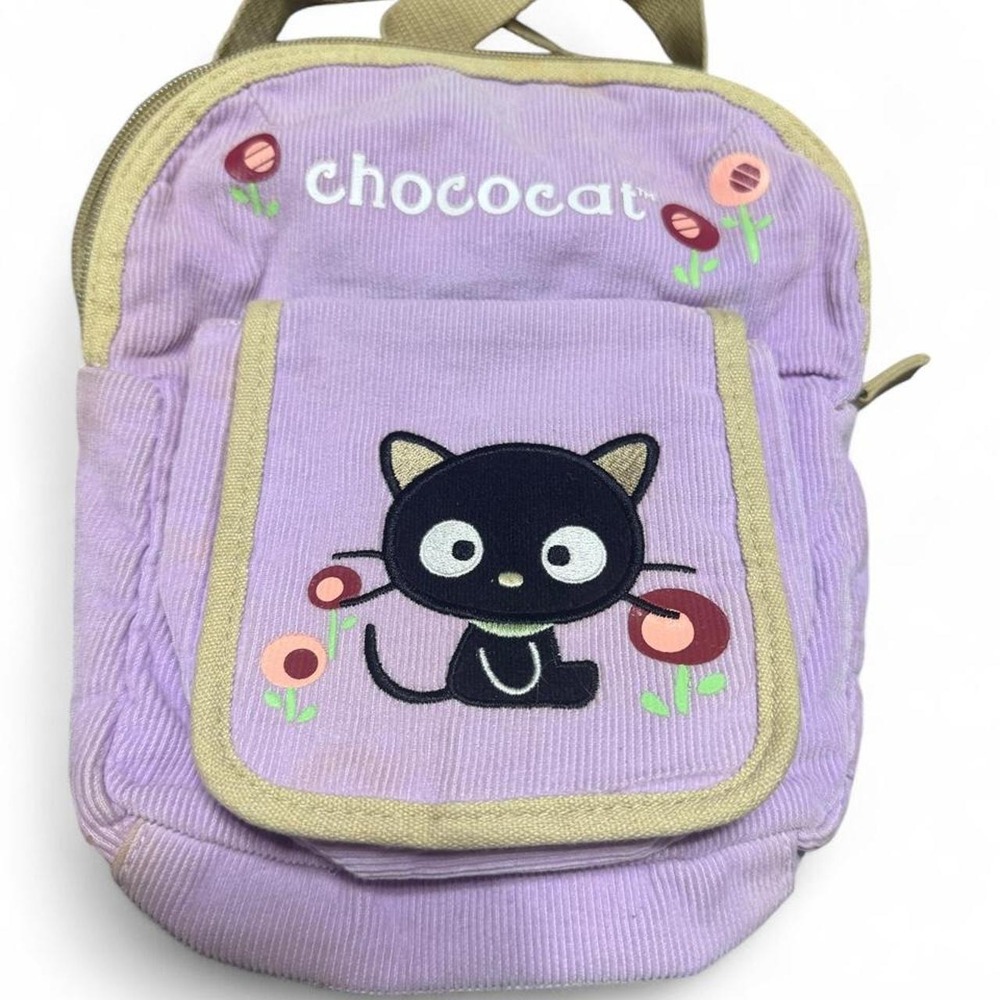 vintage Y2K Sanrio Chococat purple corduroy mini backpack